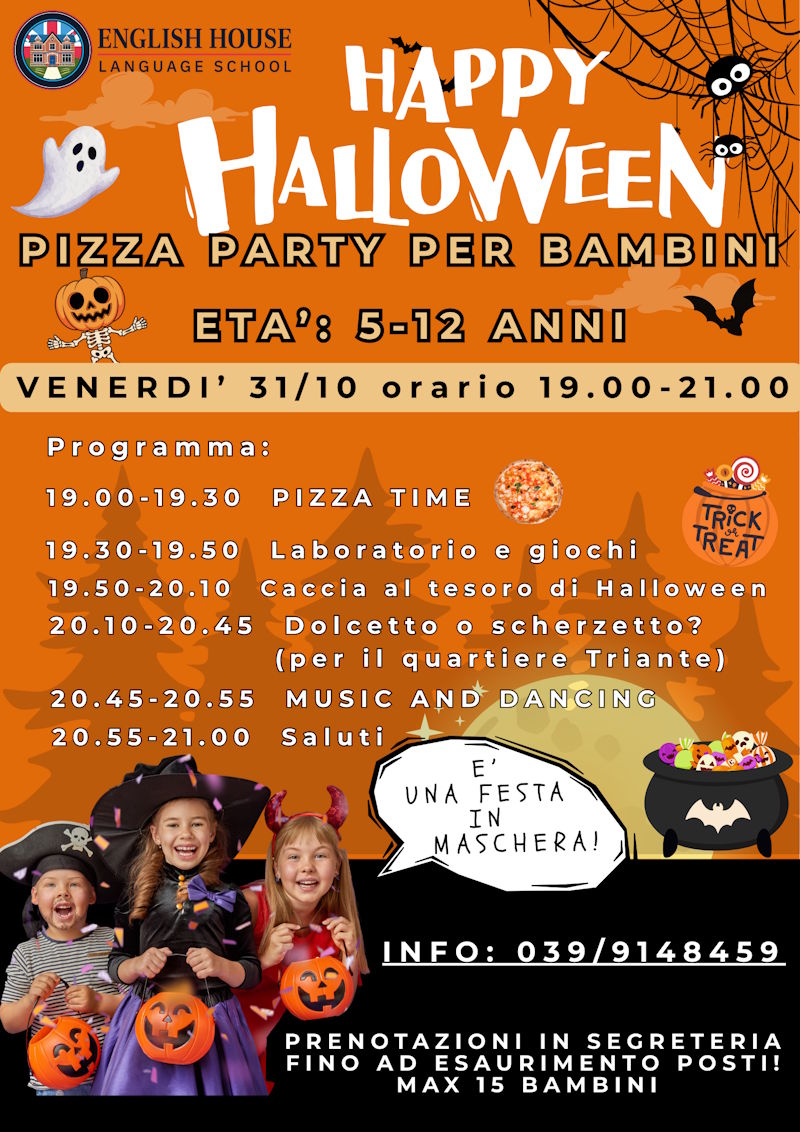 PIZZA PARTY HALLOWEEN LOCANDINA english house big