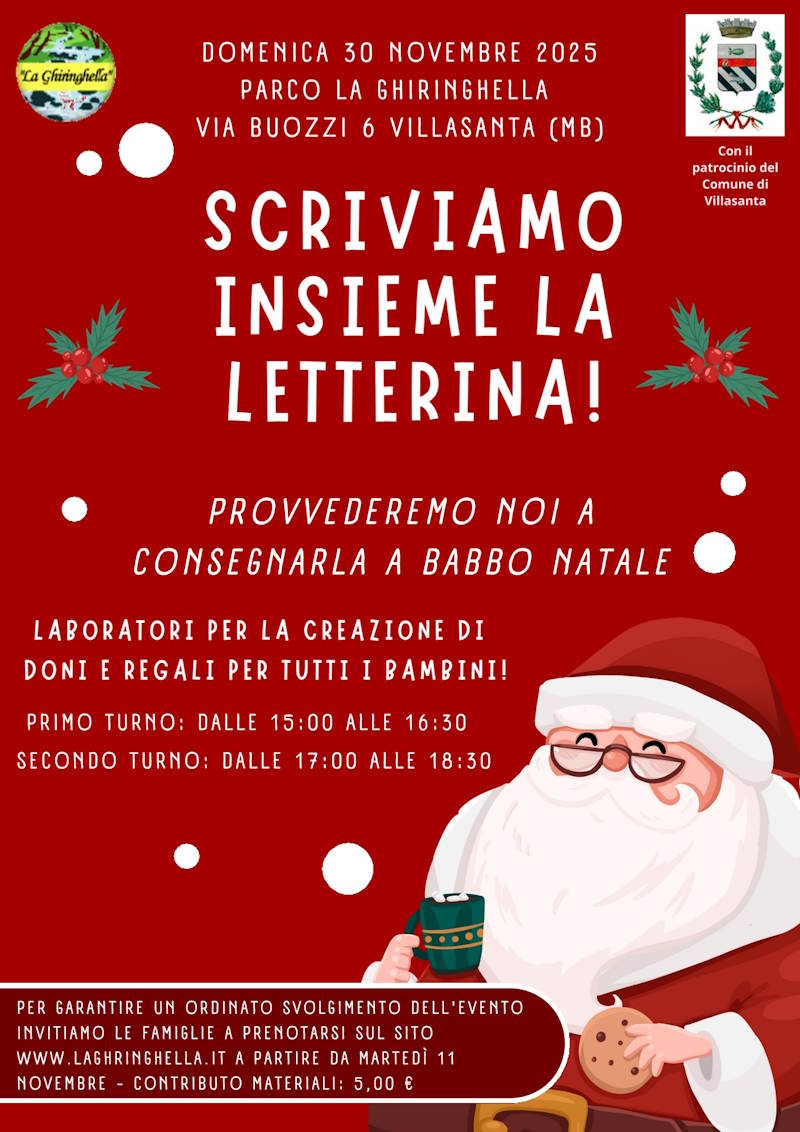 lettera a babbo natale 2025 villasanta