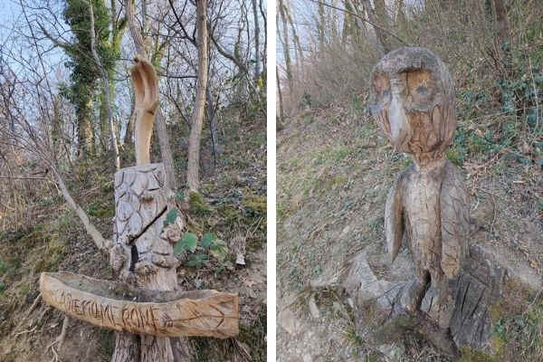 sentiero sculture legno Lago Pusiano statue2